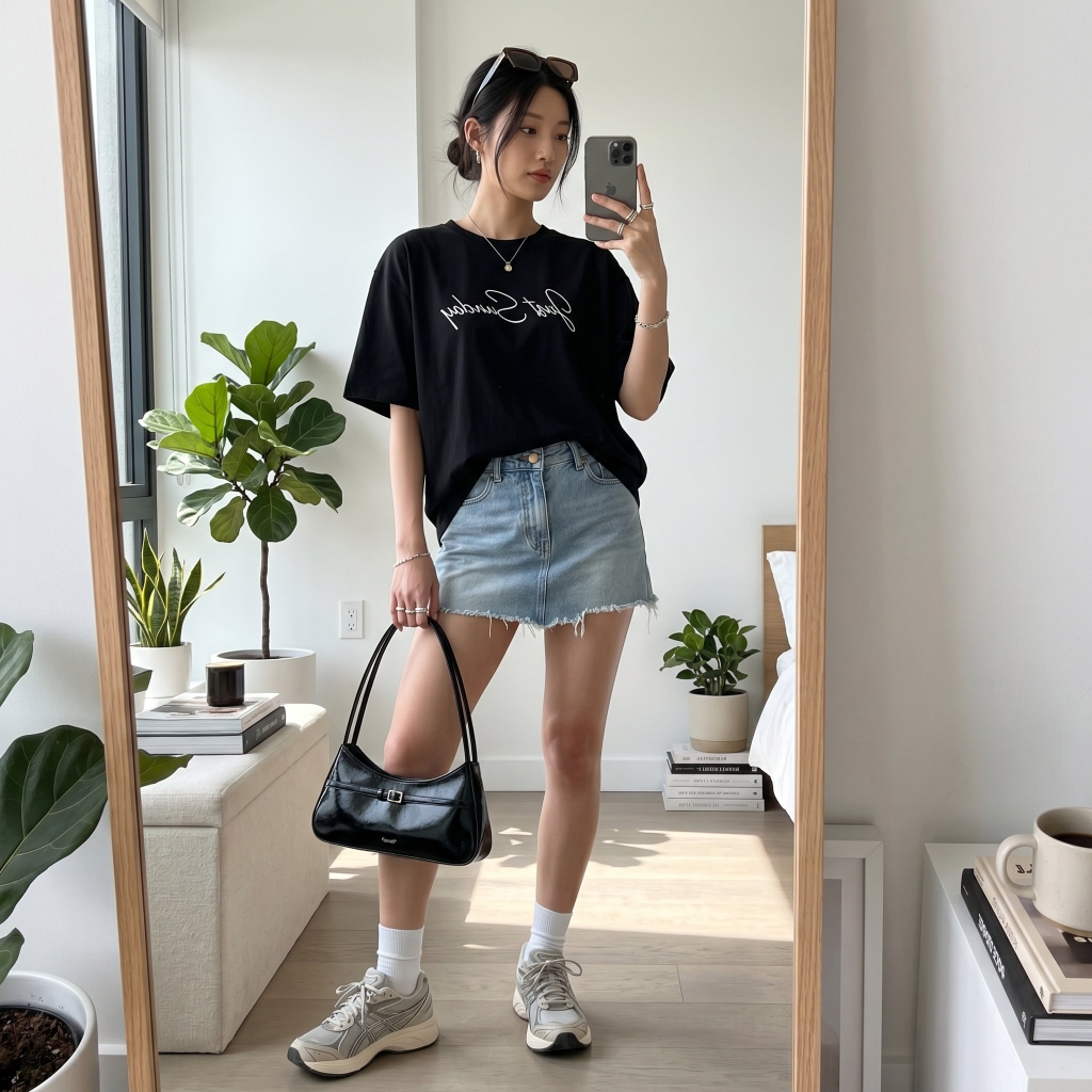Áo thun nữ LOREN chữ Gust sunday đen A2745