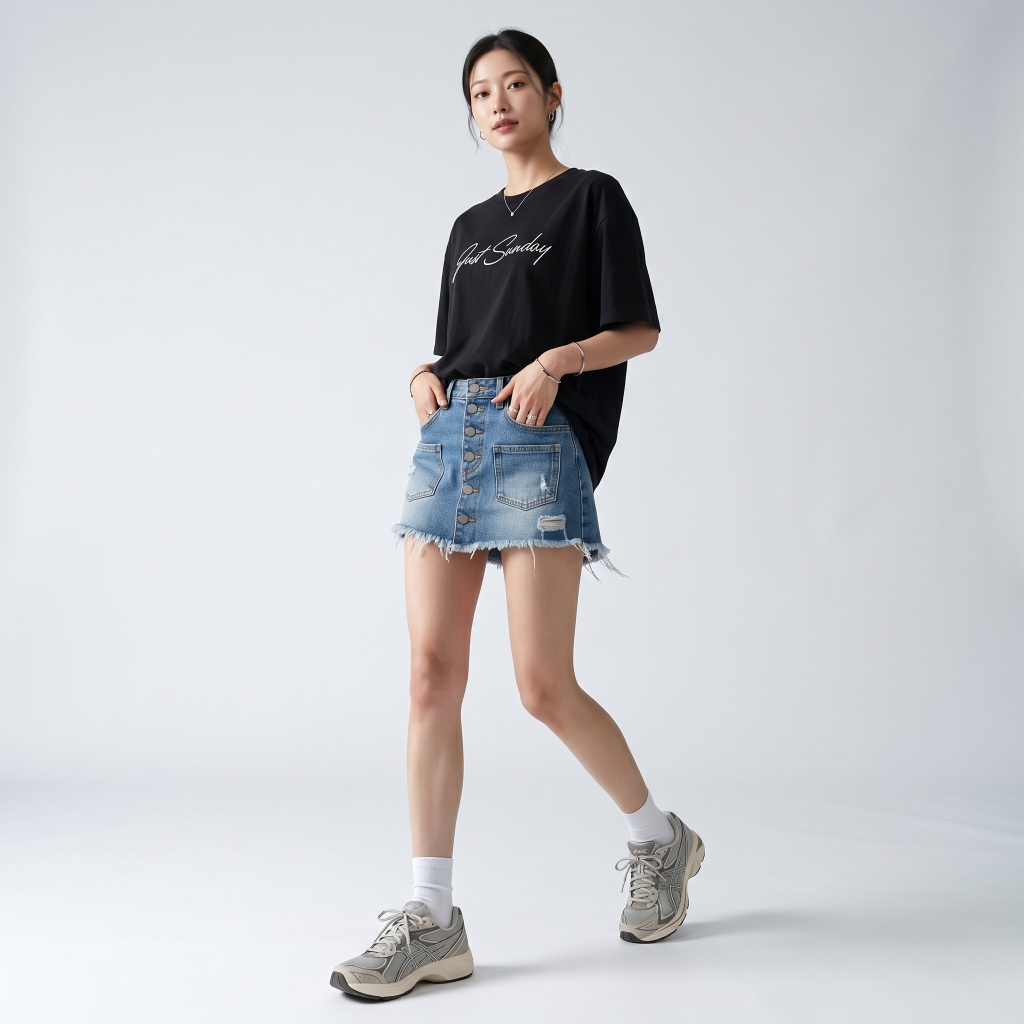 Áo thun nữ LOREN chữ Gust sunday đen A2745
