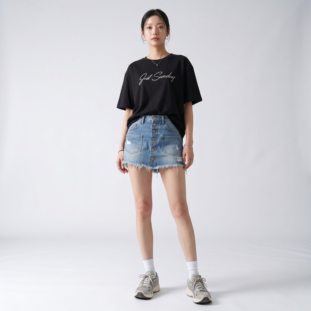 Áo thun nữ LOREN chữ Gust sunday đen A2745
