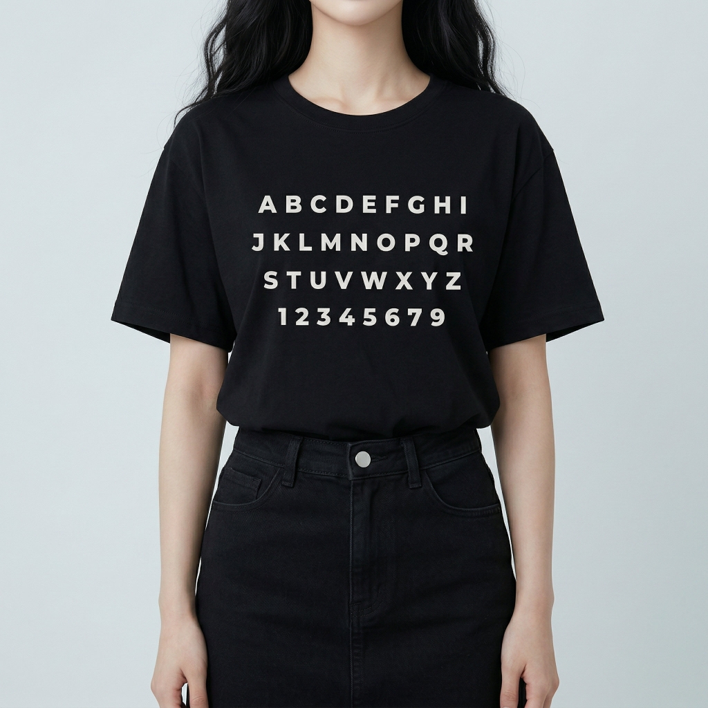 Áo thun nữ LOREN in chữ đen A2770