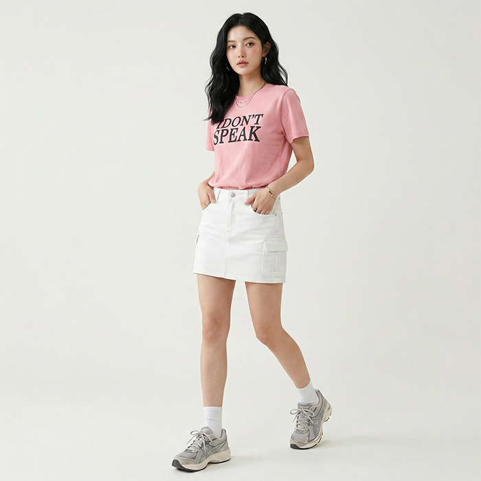 Áo thun nữ LOREN Speak ngắn tay A2965