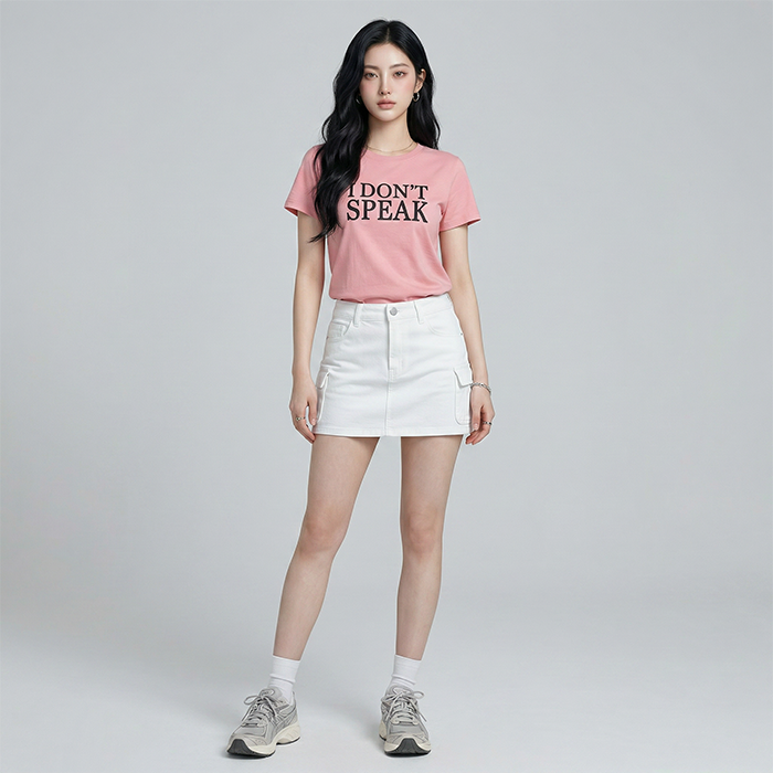 Áo thun nữ LOREN Speak ngắn tay A2965