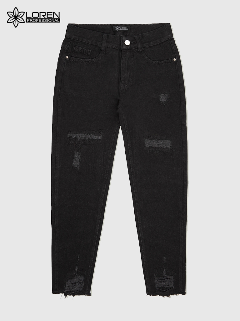 Quần jean baggy LOREN rách tua B51035