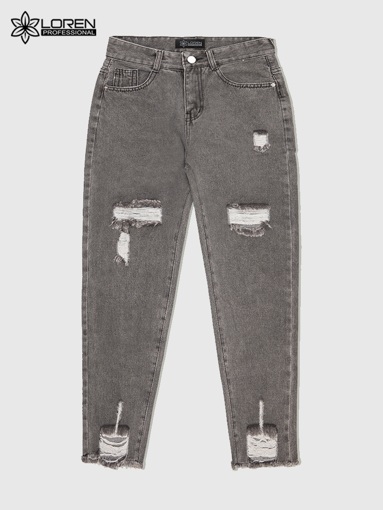Quần jean baggy LOREN rách tua B51035