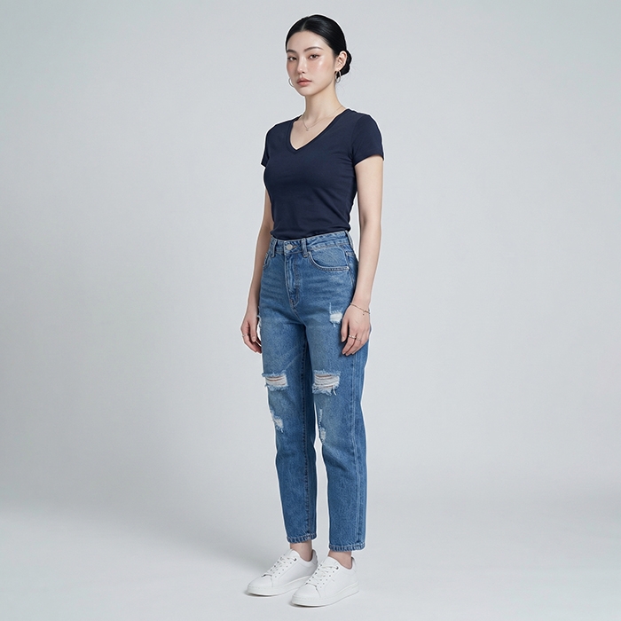 Quần jean baggy LOREN rách B51039