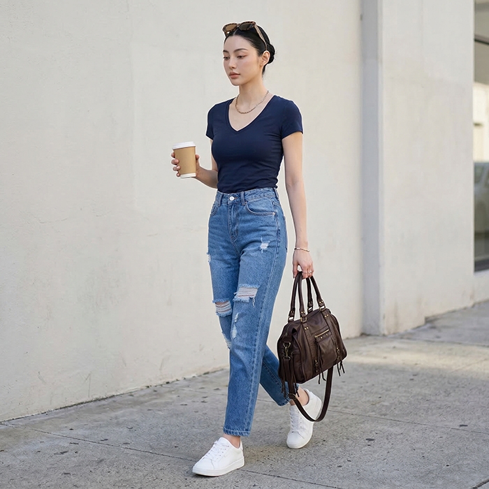 Quần jean baggy LOREN rách B51039