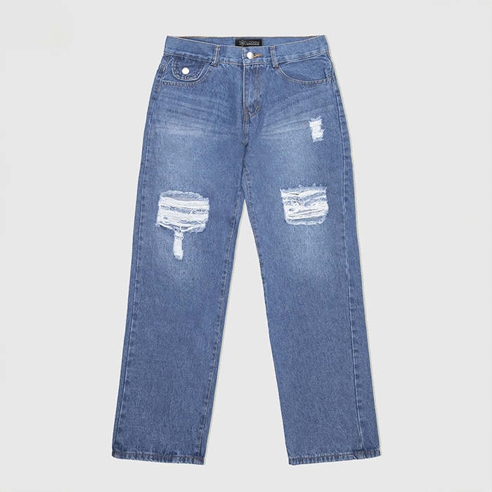 Quần jean nữ LOREN ống rộng rách B51061