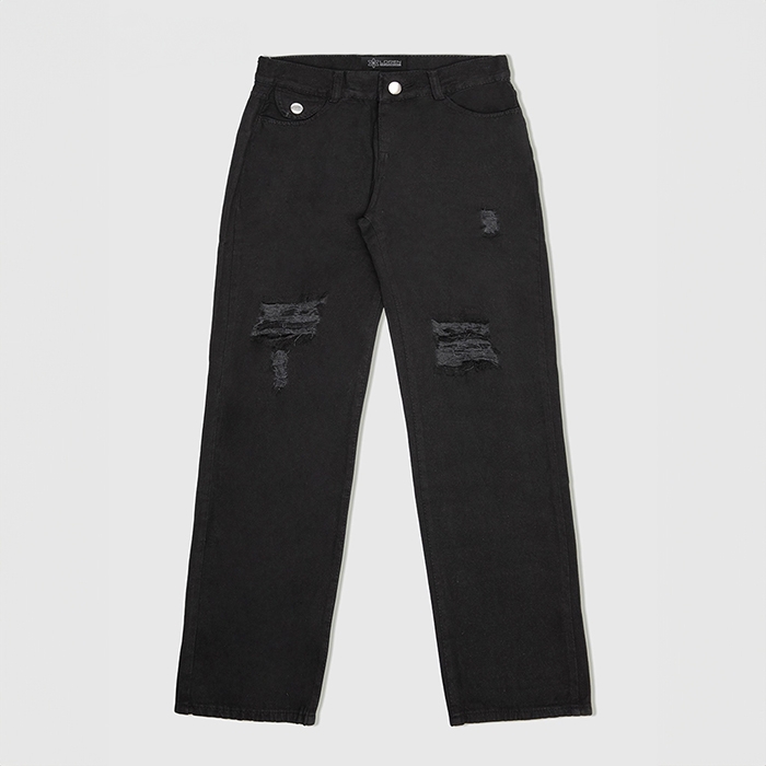Quần jean nữ LOREN ống rộng rách B51061