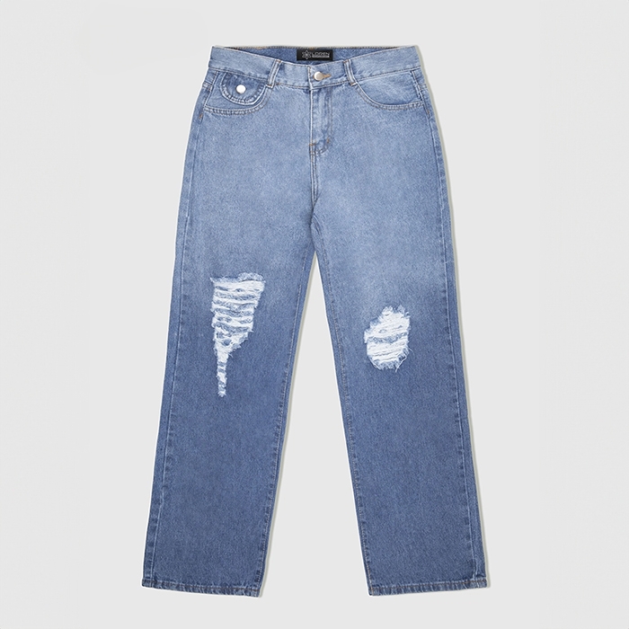 Quần jean nữ LOREN ống rộng wash B51062