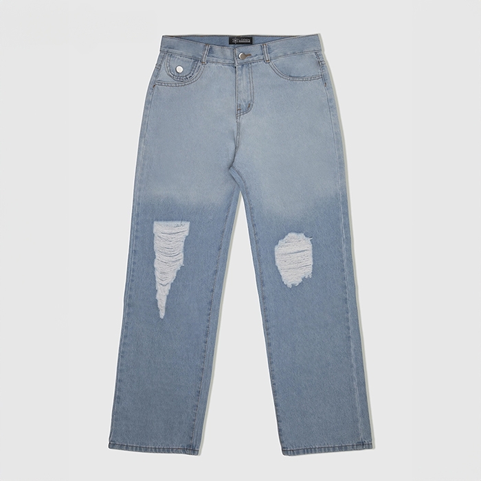 Quần jean nữ LOREN ống rộng wash B51062