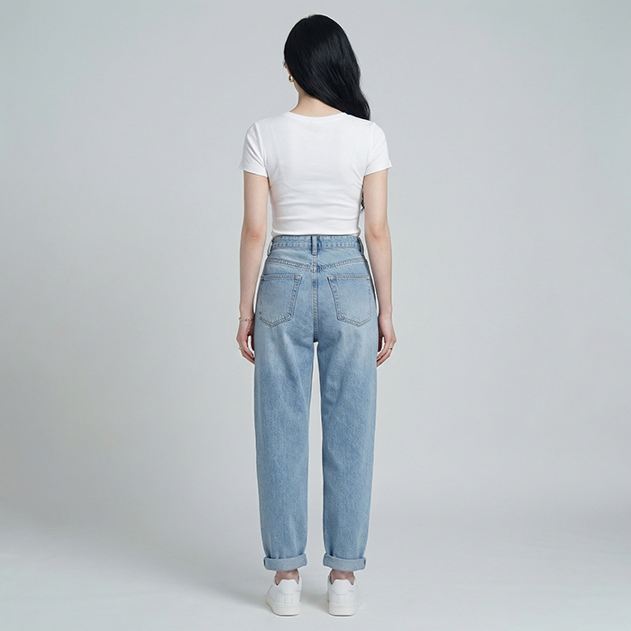 Quần jean baggy nữ LOREN nút kiểu B51114
