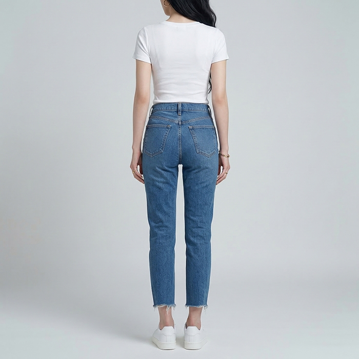 Quần jean baggy LOREN rách tua B5145