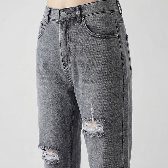 Quần jean baggy LOREN rách xám B5193