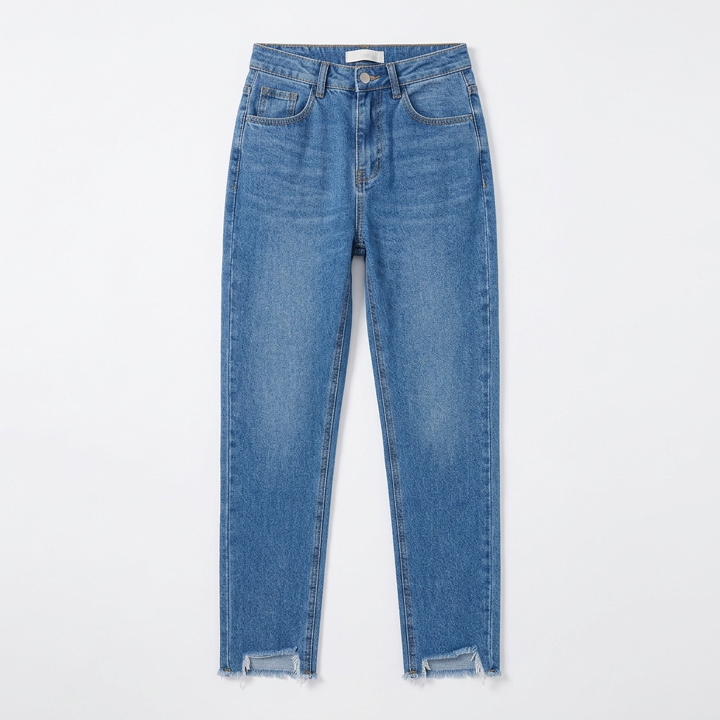 Quần jean baggy LOREN xẻ tua xanh B5388