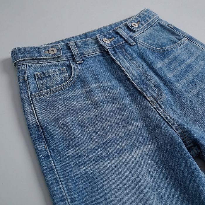 Quần jean ống rộng LOREN trơn xanh B5422