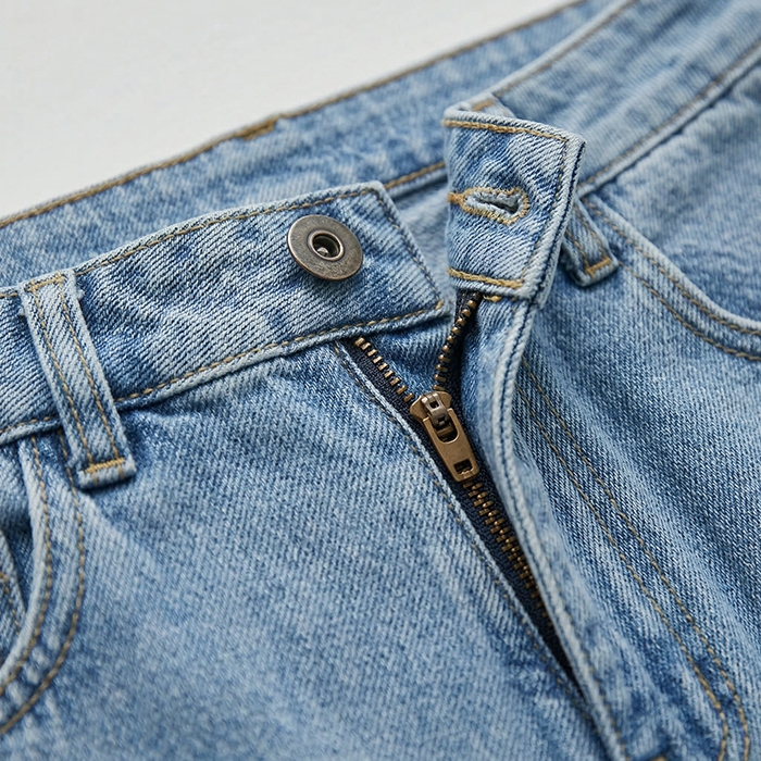 Quần jean baggy LOREN trơn xanh B5432