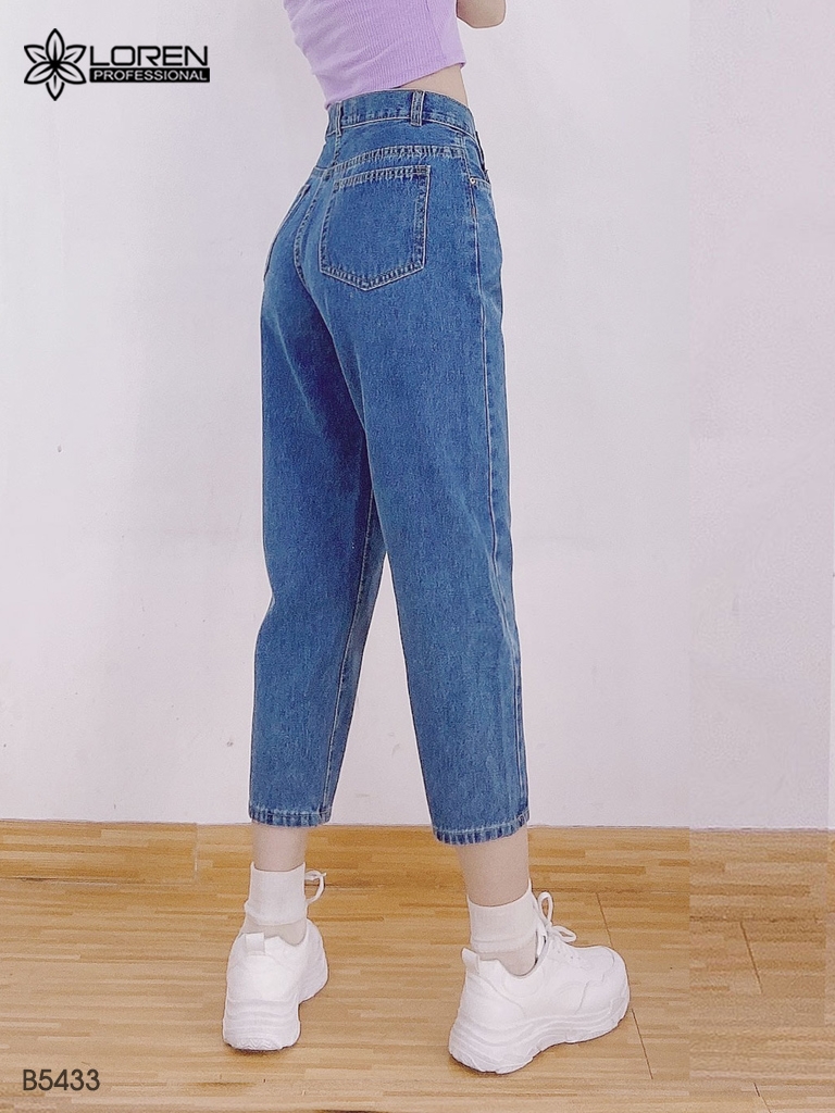Quần jean baggy LOREN trơn xanh B5433