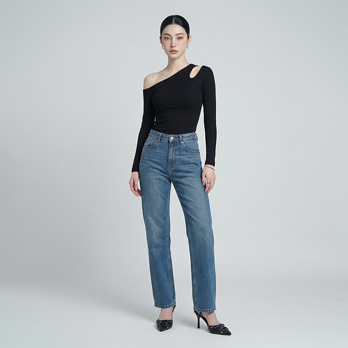 Quần Jean ống suông Nữ LOREN PT11134