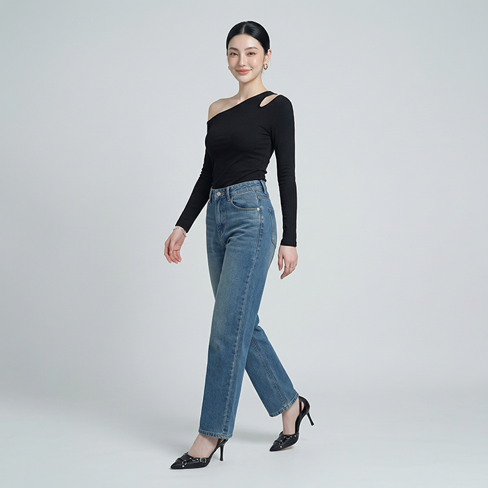 Quần Jean ống suông Nữ LOREN PT11134