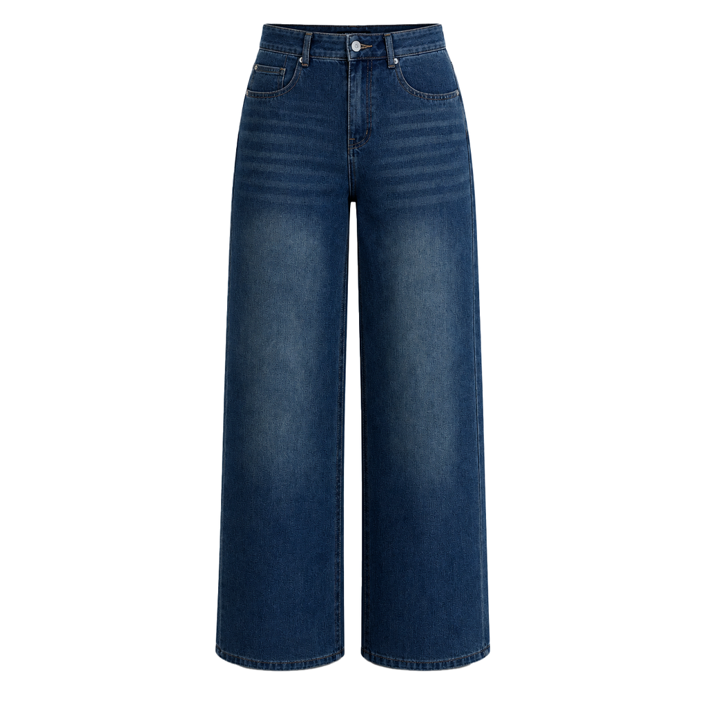 Quần Jean Nữ Ống Rộng LOREN Basic Tôn Dáng PT11143