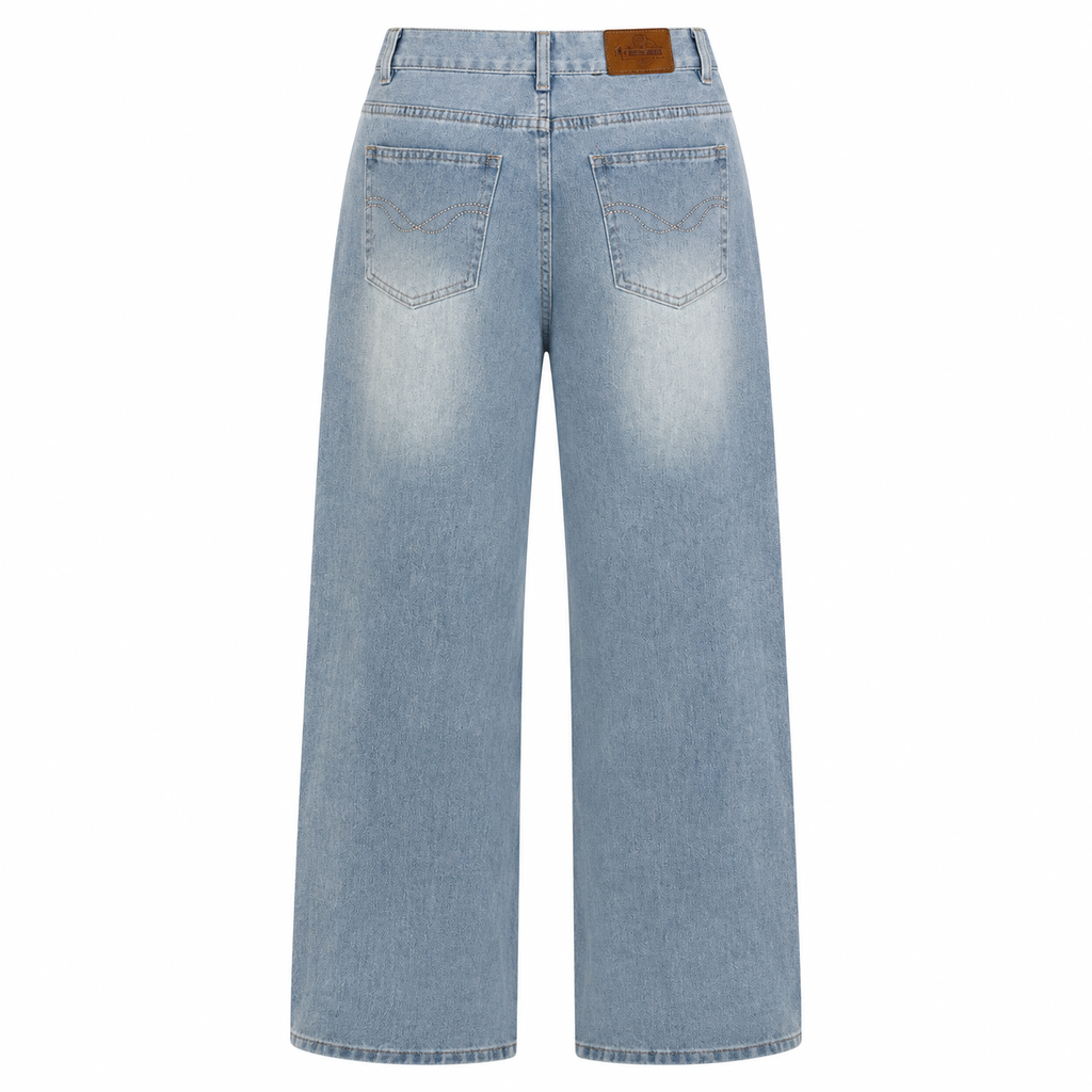 Quần Jean Nữ Ống Rộng LOREN Basic Tôn Dáng PT11143