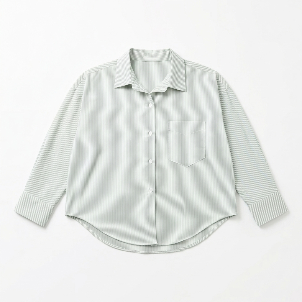 Áo sơ mi nữ form rộng LOREN cotton Oxford tối giản WASH11140