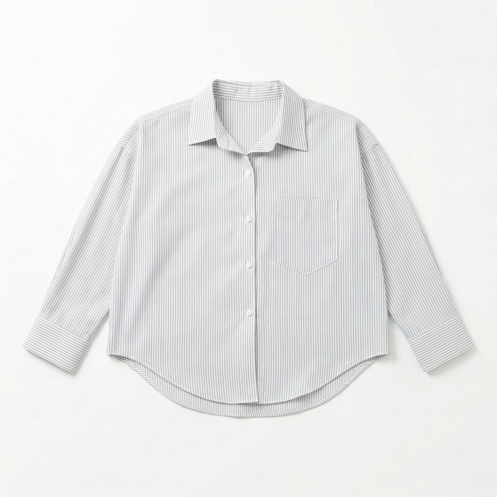 Áo sơ mi nữ form rộng LOREN cotton Oxford tối giản WASH11140