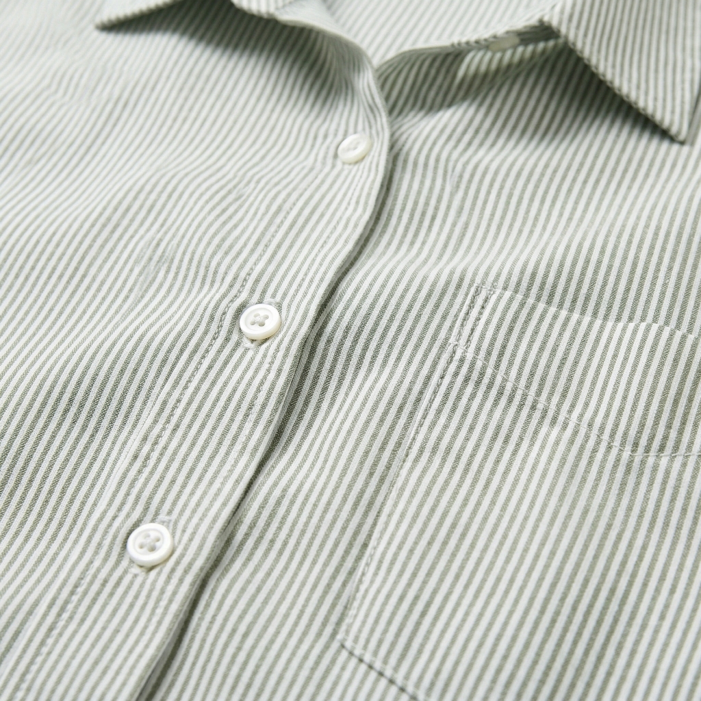 Áo sơ mi nữ form rộng LOREN cotton Oxford tối giản WASH11140
