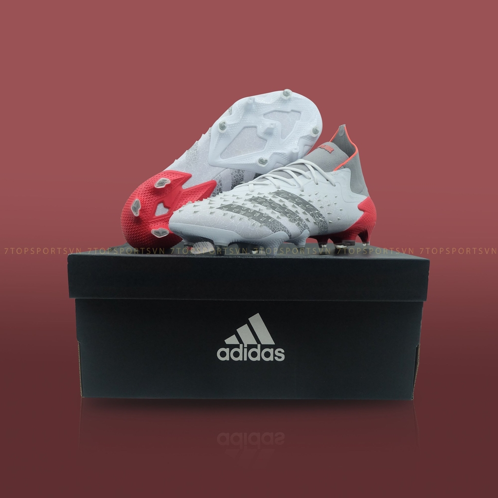 Adidas Predator Freak.1 FG - Cloud White/ Iron Metallic/Solar Red FY6255  7TOPSPORTSVN