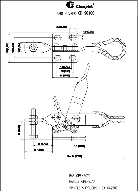 Cam kẹp ngang CH20100