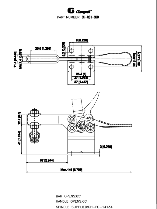 Cam kẹp ngang CH201BHB