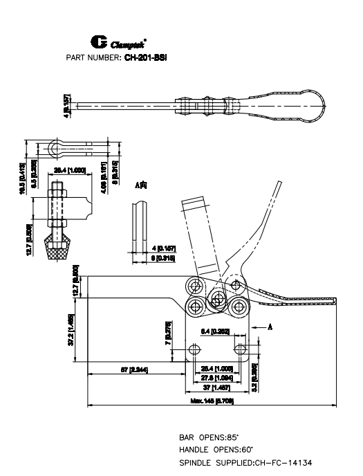 Cam kẹp ngang CH201BSI