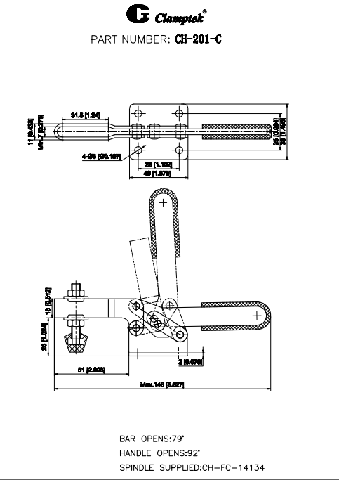 Cam kẹp ngang CH201C