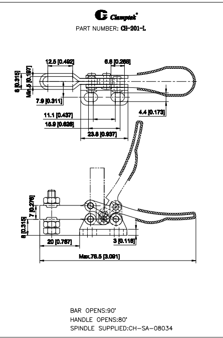 Cam kẹp ngang CH201-L