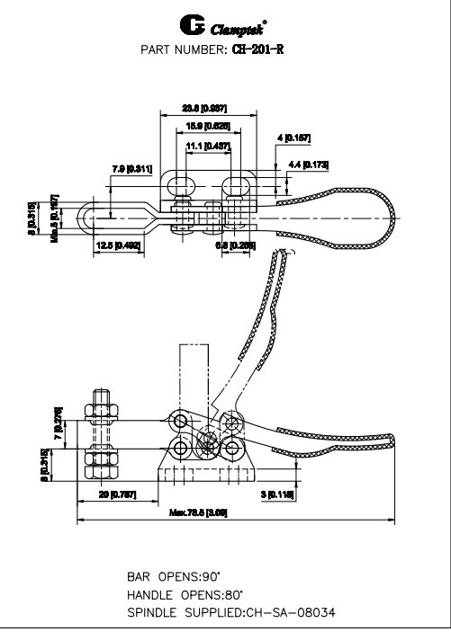 Cam kẹp ngang CH201R