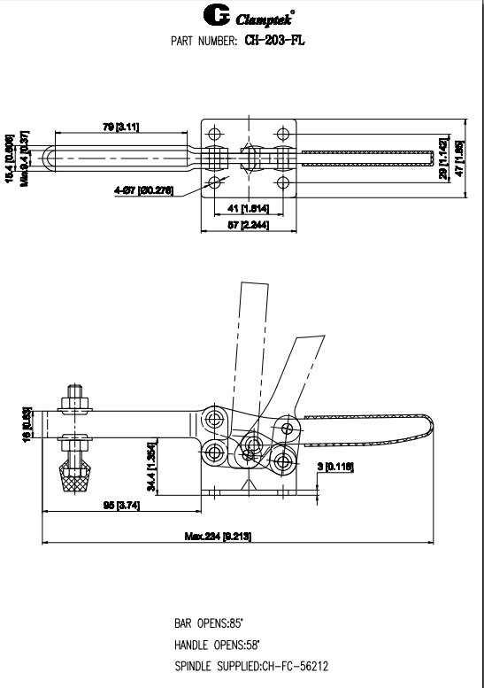 Cam kẹp ngang CH203FL
