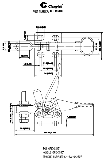 Cam kẹp ngang CH20400