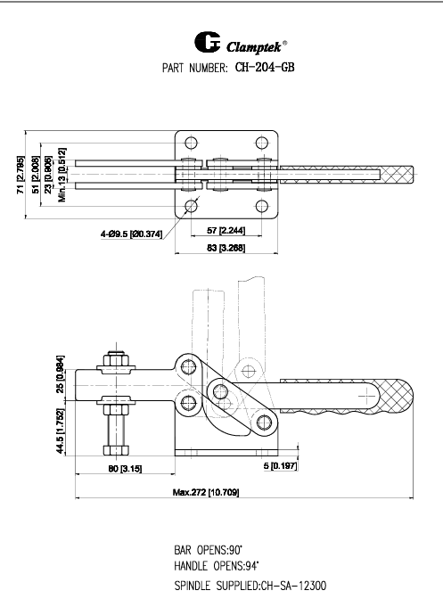 Cam kẹp ngang CH204GB
