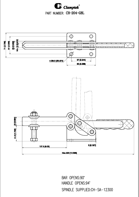 Cam kẹp ngang CH204GBL