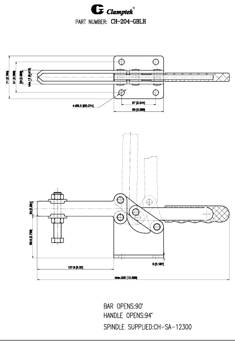 Cam kẹp ngang CH204GBLH