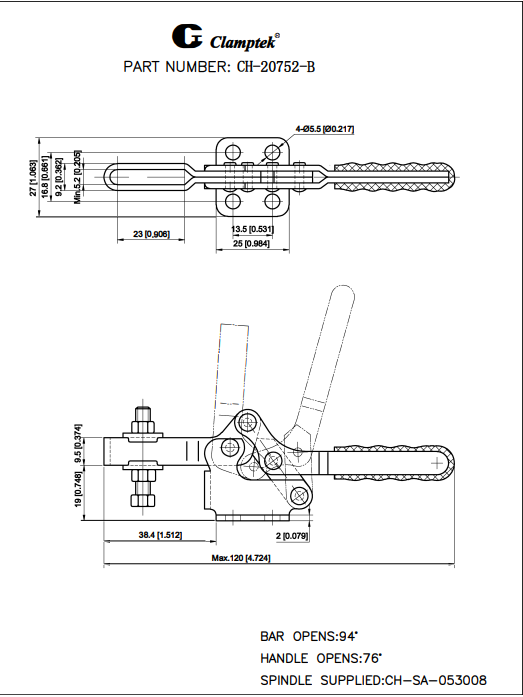 Cam kẹp ngang CH20752-B