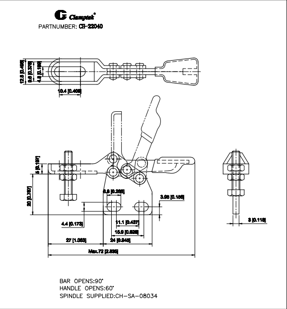 Cam kẹp ngang CH22040