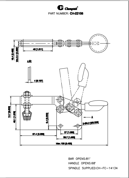 Cam kẹp ngang CH22105