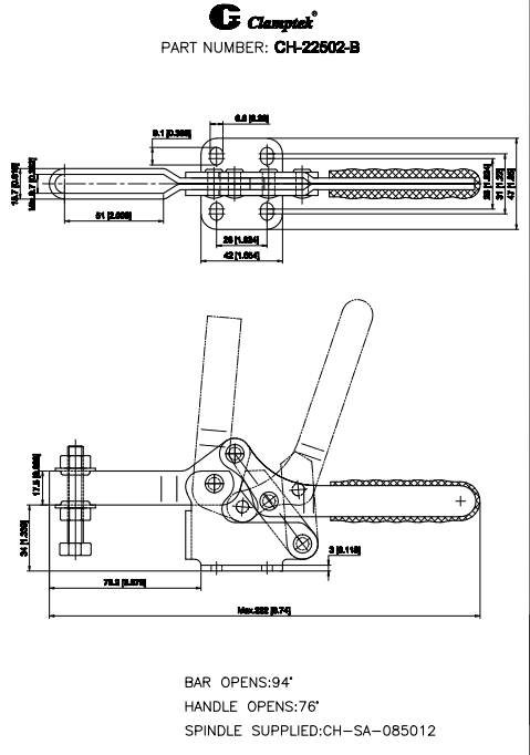 Cam kẹp ngang CH22502-B