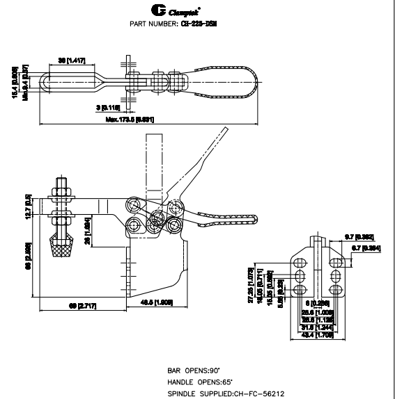 Cam kẹp ngang CH225DSM