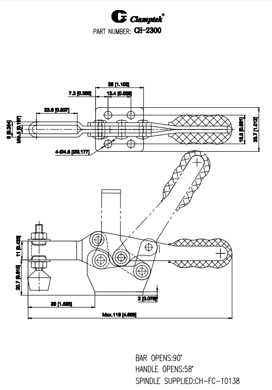 Cam kẹp ngang CH2300