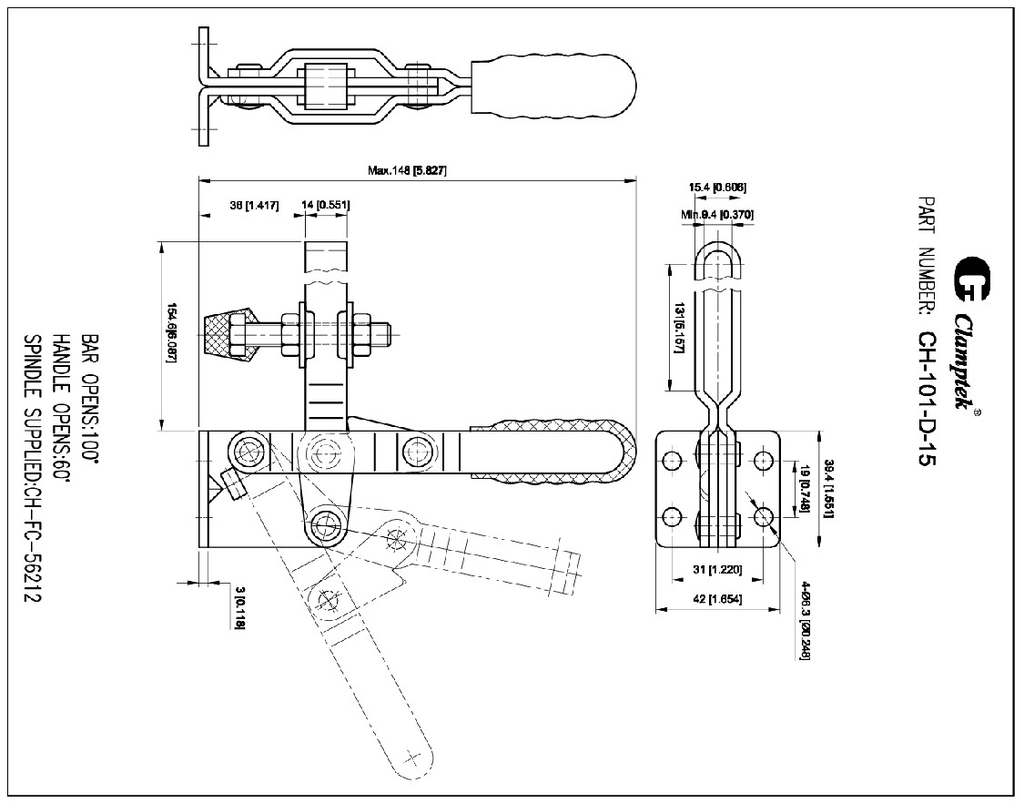 Kẹp định vị CH101D-15