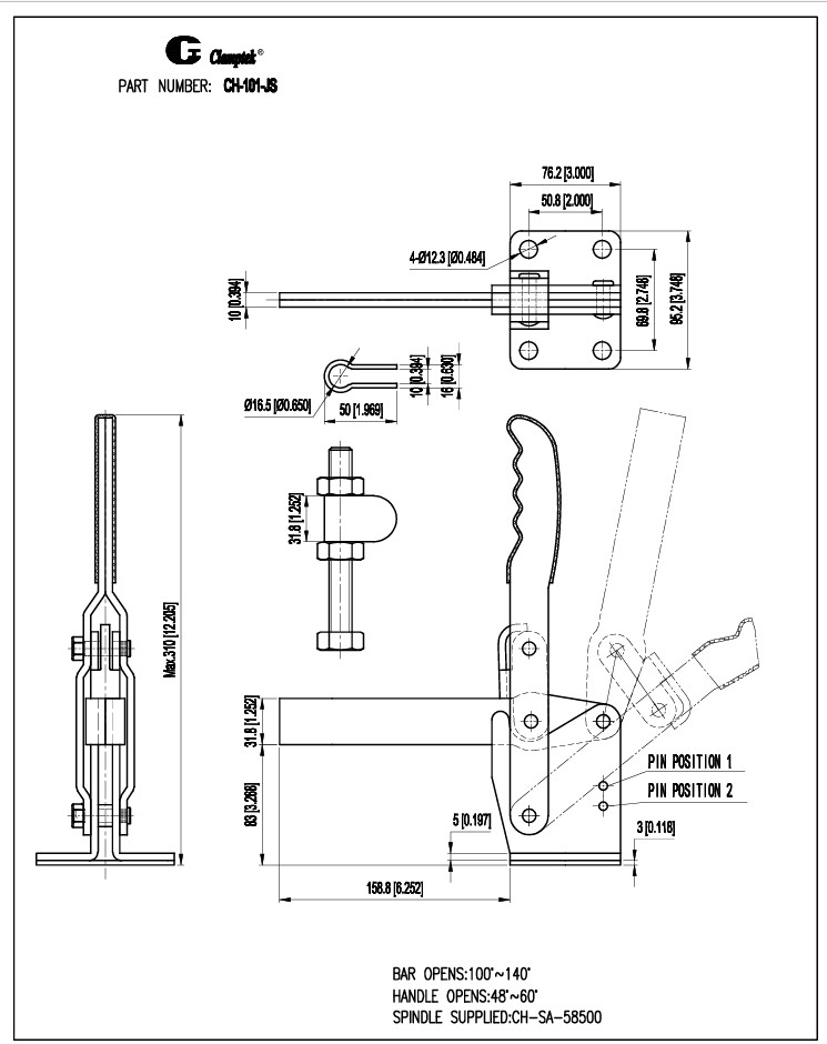 Kẹp định vị CH101JS