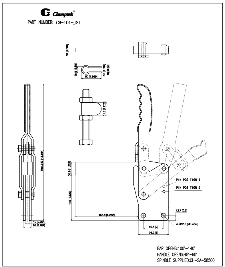 Kẹp định vị CH101JSI