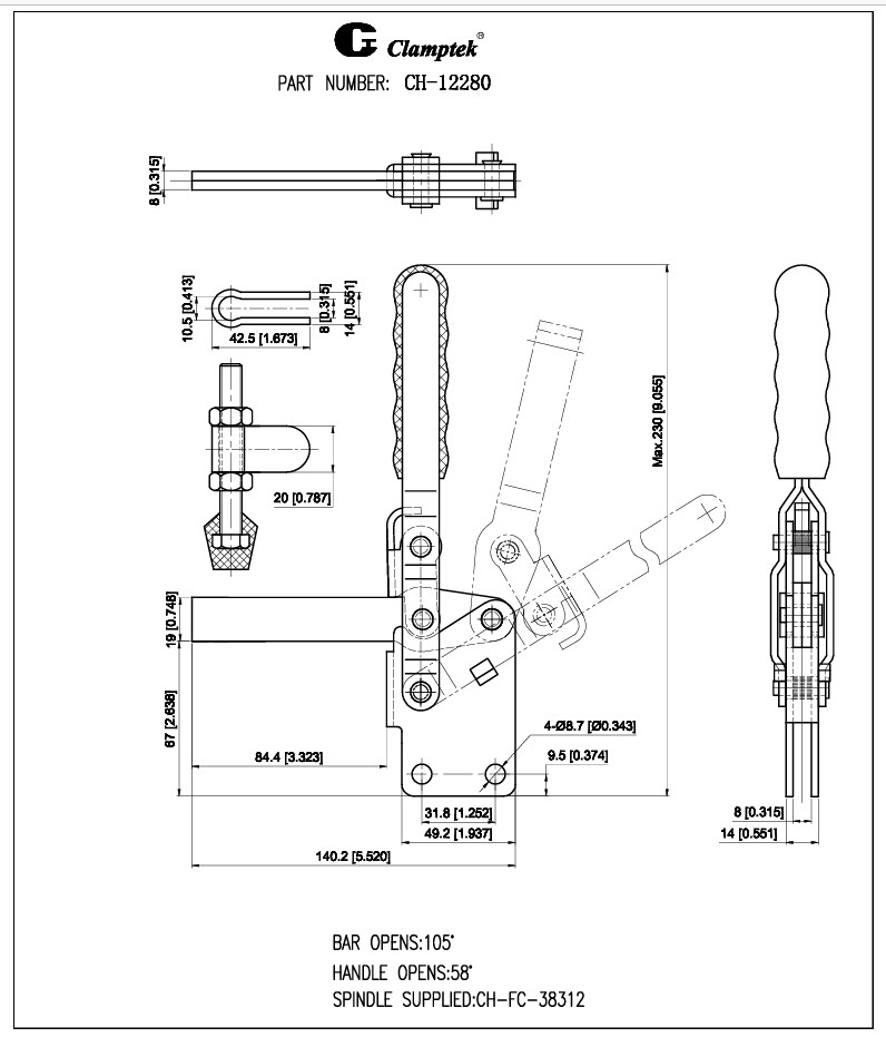 Kẹp định vị CH12280